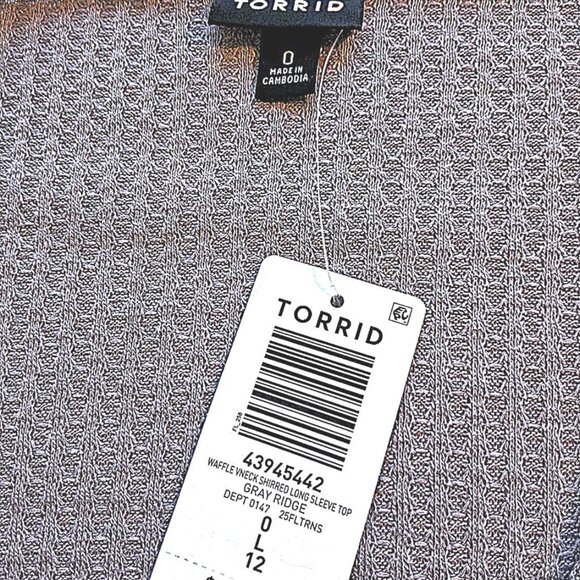 Torrid Lilac Waffle V neck Sz 0 BNWT - Picture 6 of 11